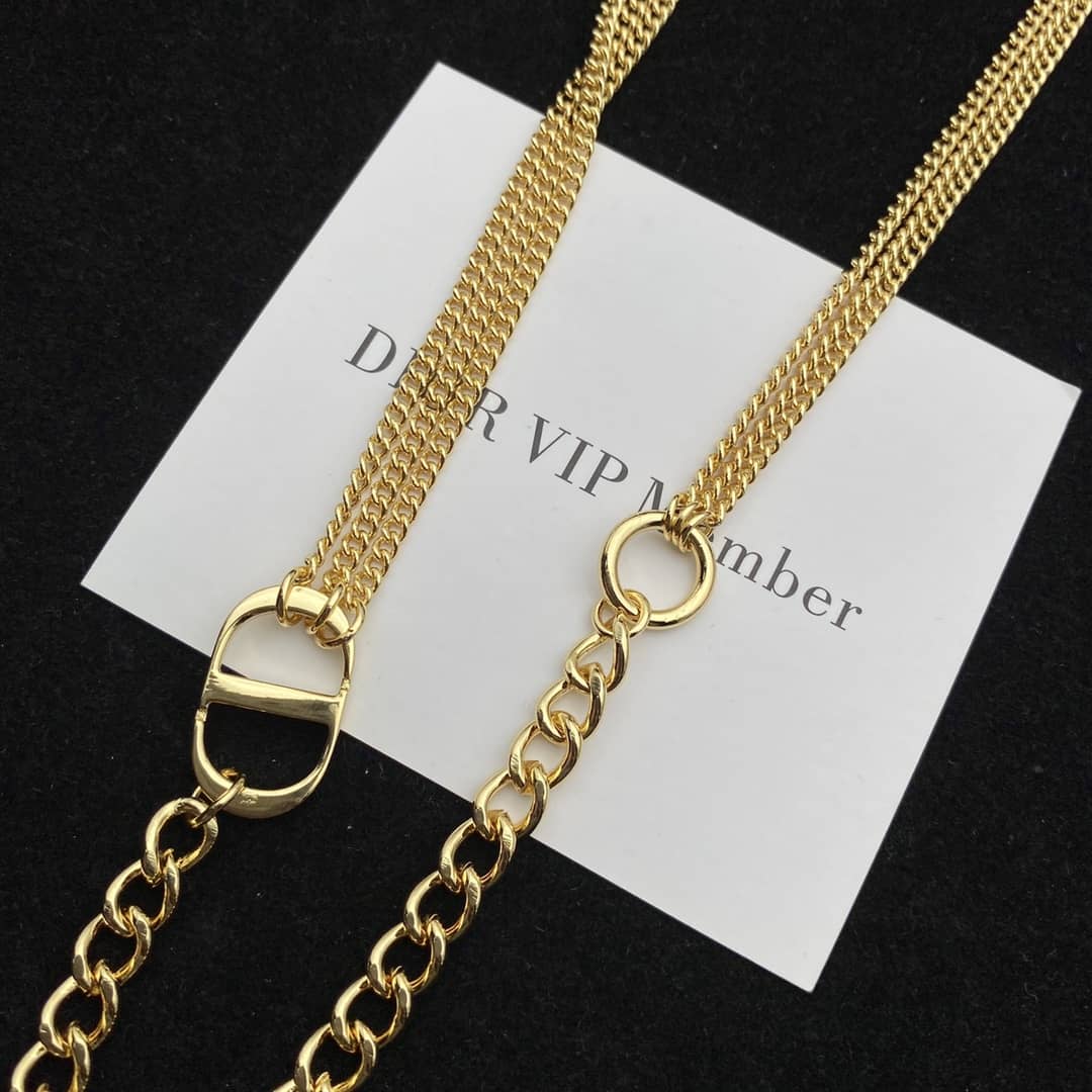 Knockoff Chr1st1an D10r Logo Necklace