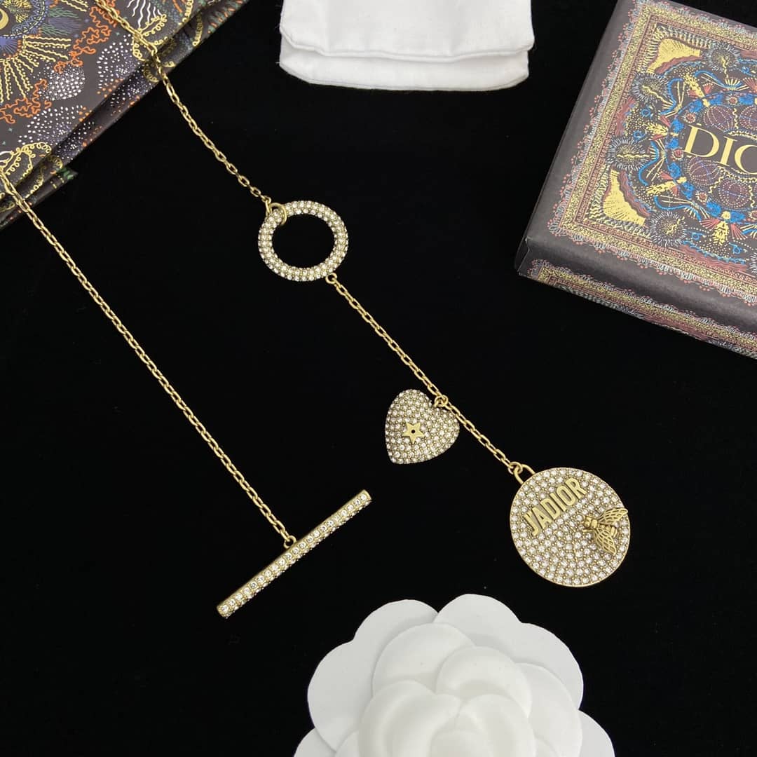 Fake Chr1st1an D10r Logo Necklace