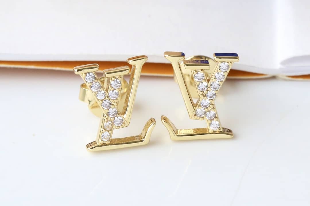 LV Hoop Earrings Dupe Logo