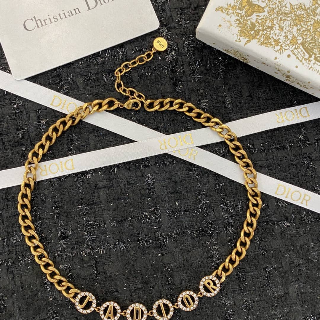 Knockoff Chr1st1an D10r Logo Necklace