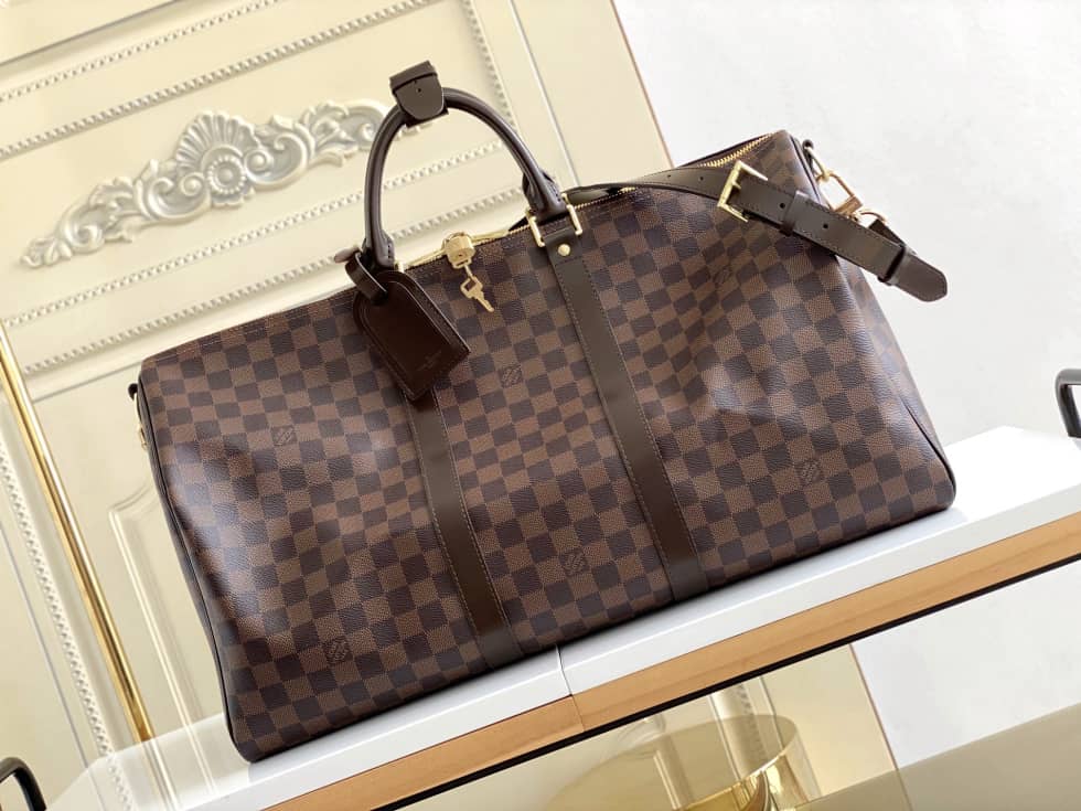LV Duffle Bag Replica Monogram Keepall Bandouliere 50 Boston Bag Brown M41416