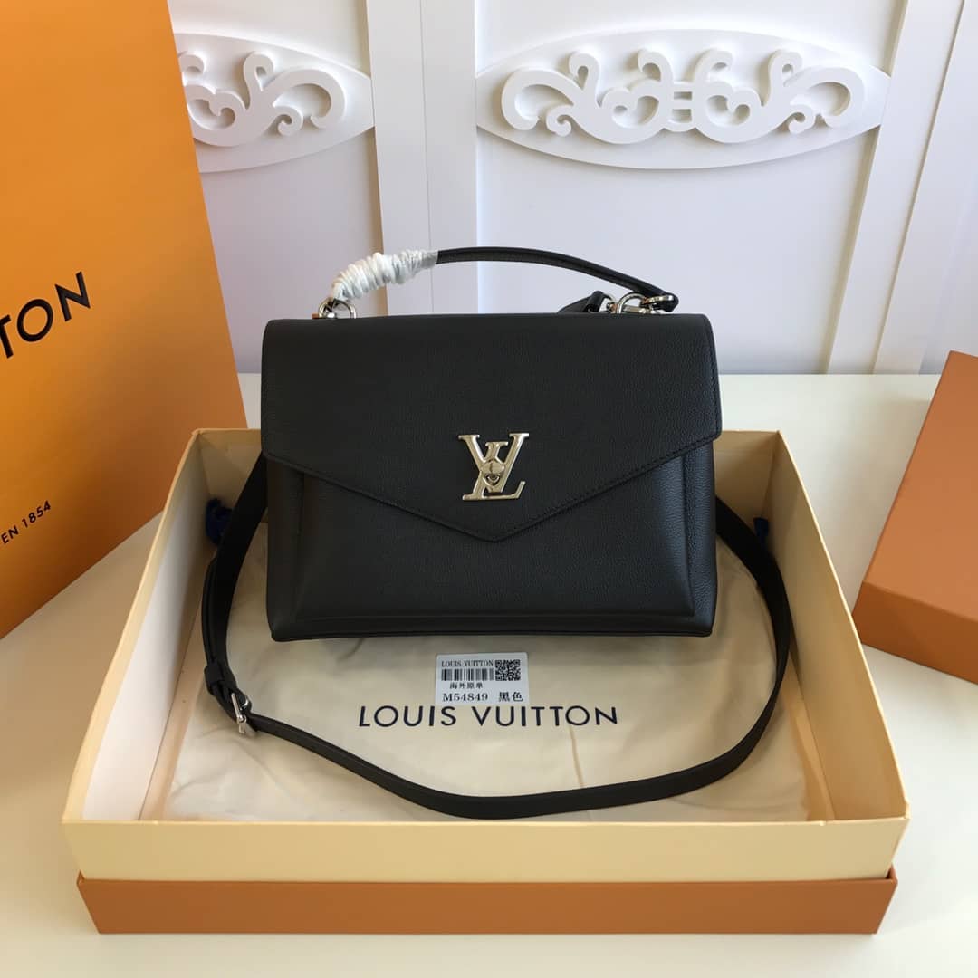 L0vis Vvtt0n MyLockMe 2way Leather Grain Replica Satchel Black M54849