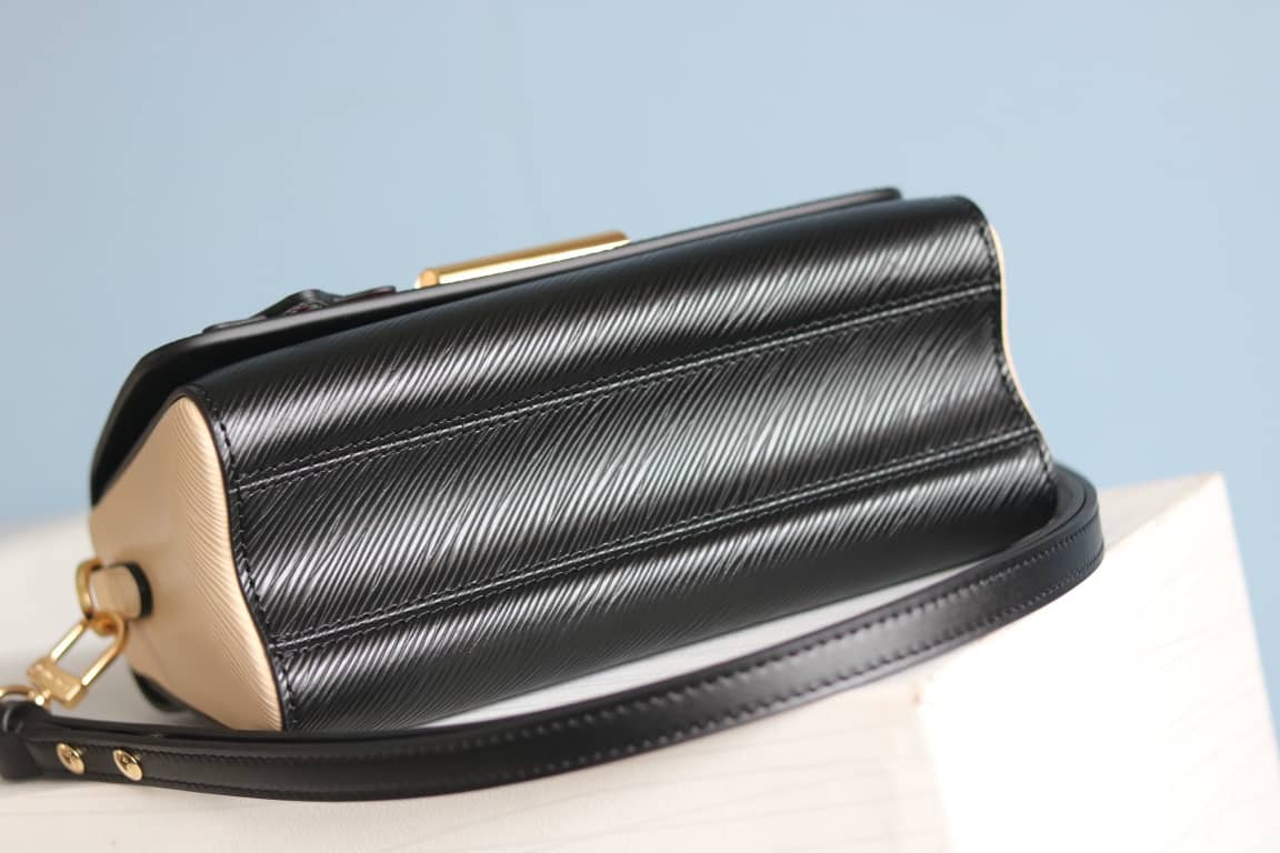 L0vis Vvtt0n Textured Epi Leather Twist Series Bag Black
