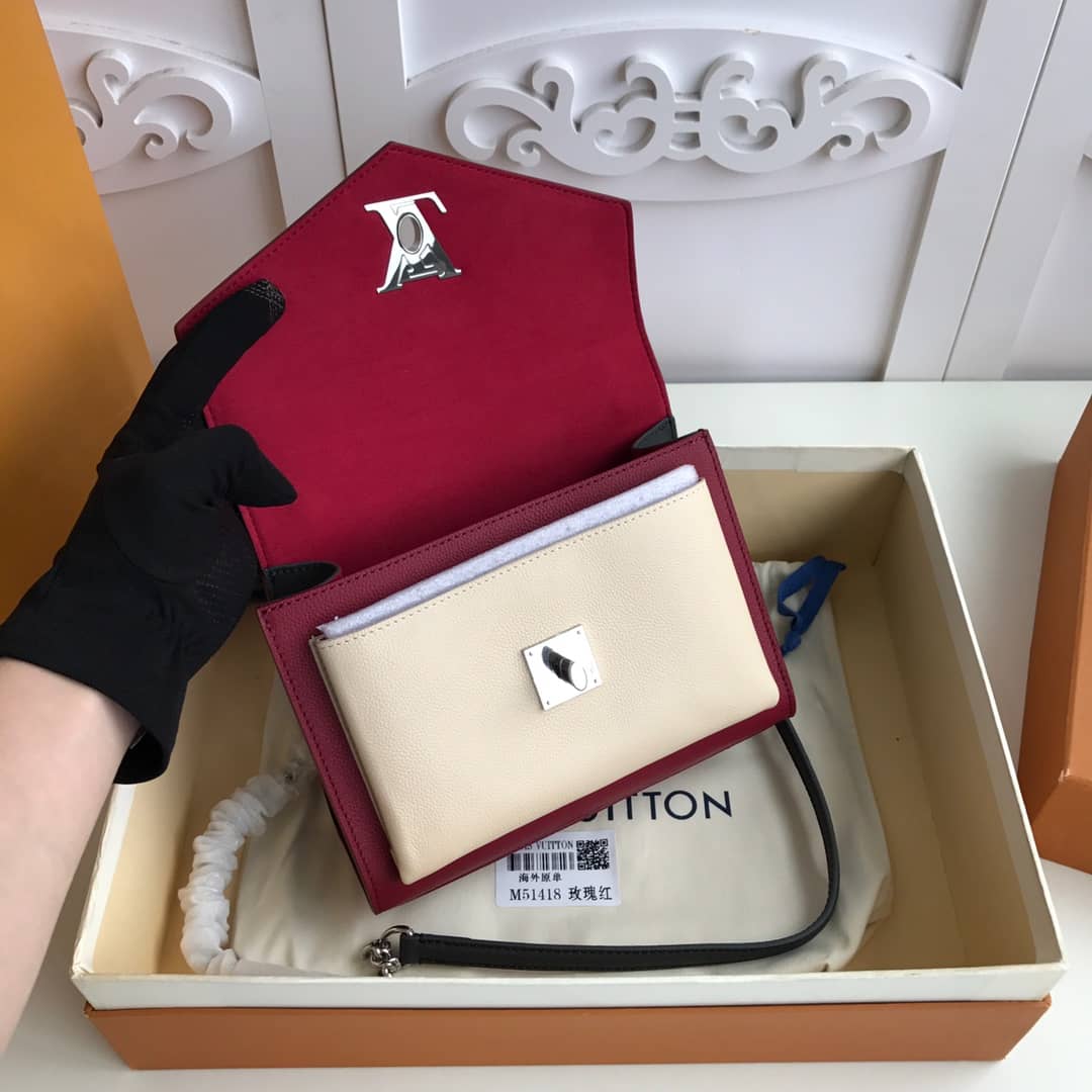 L0vis Vvtt0n MyLockMe BB Calf Chain Replica Shoulder Bag Red White M51418