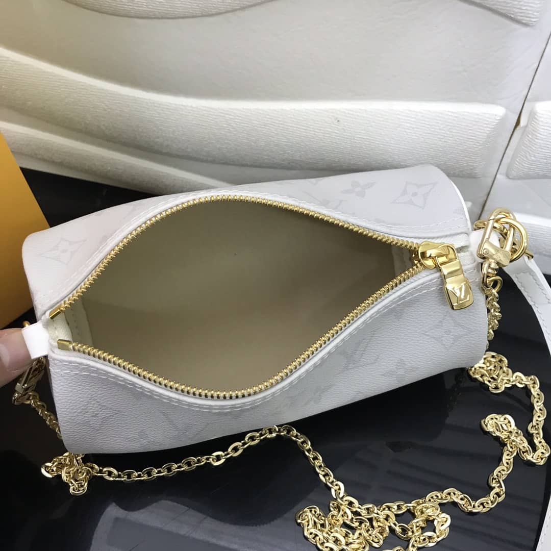 L0vis Vvtt0n Monogram Canvas Mini Round Replica Pochette White M40713