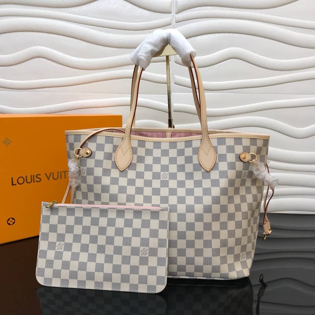 L0vis Vvtt0n Neverfull MM Damier Azur Bag Replica Pink N40995
