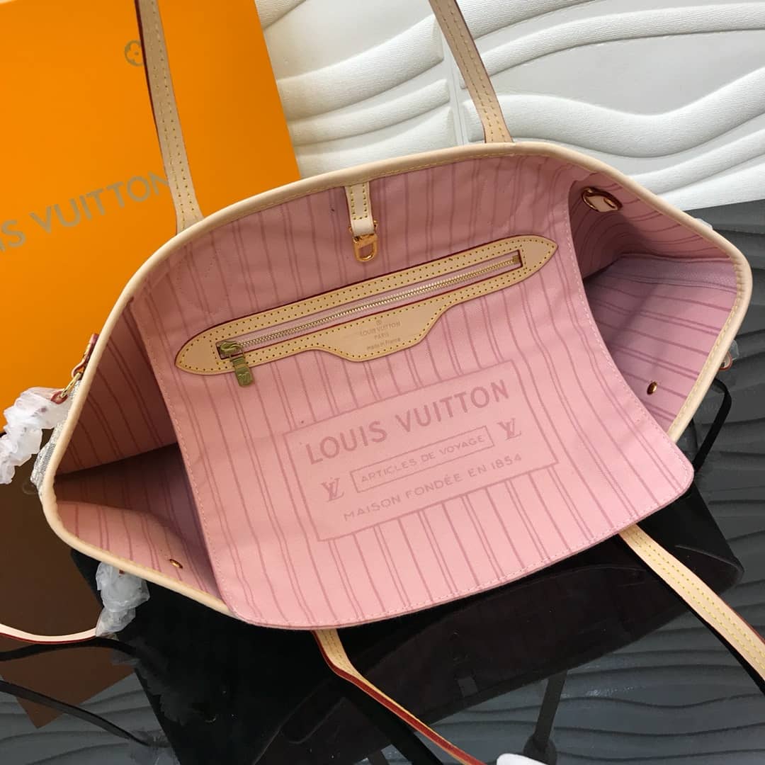 L0vis Vvtt0n Neverfull MM Damier Azur Bag Replica Pink N40995
