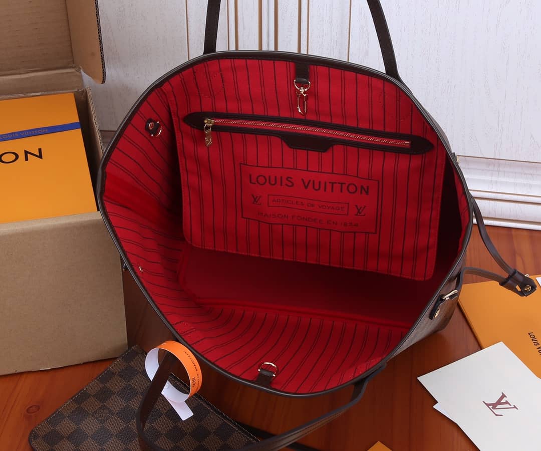 L0vis Vvtt0n Neverfull MM Damier Ebene Tote Replica Red N41358