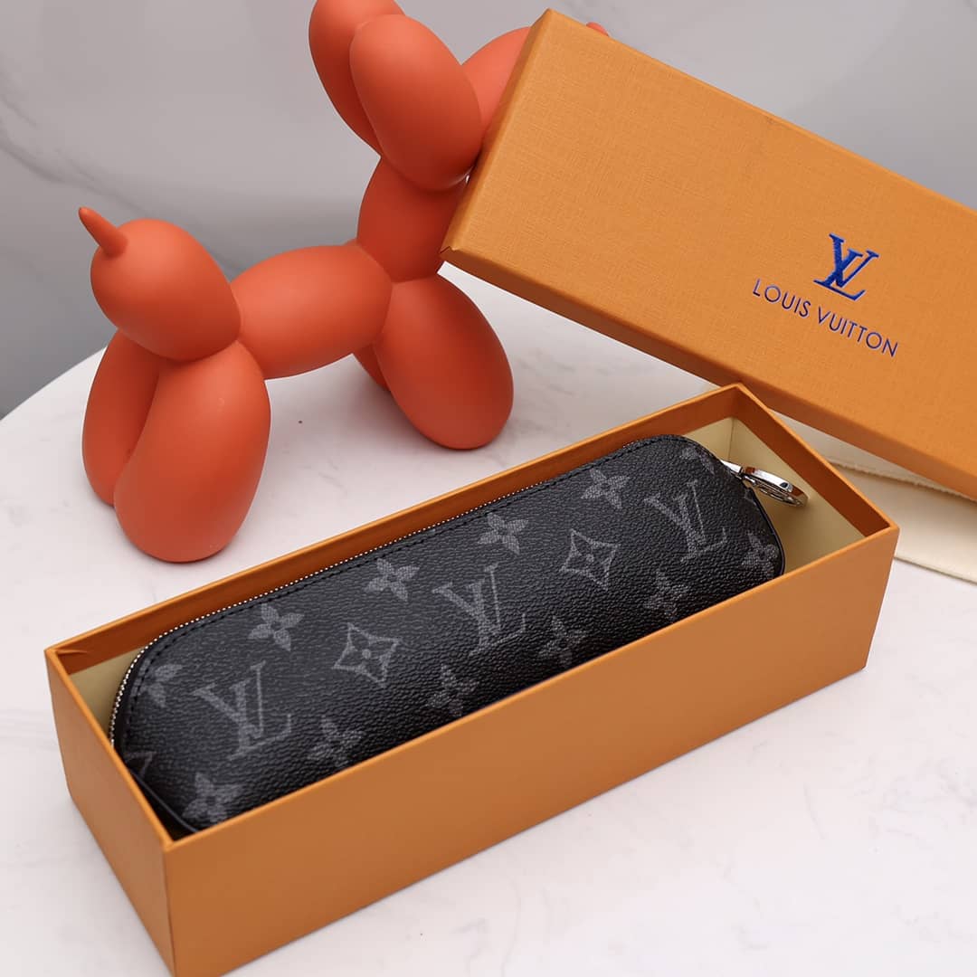 L0vis Vvtt0n Pencil Pouch Elizabeth Monogram Canvas Replica Black GI0009