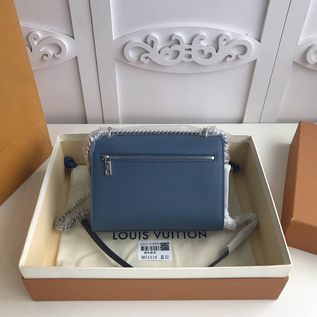 L0vis Vvtt0n MyLockMe BB Calf Chain Replica Shoulder Bag Blue White M51418