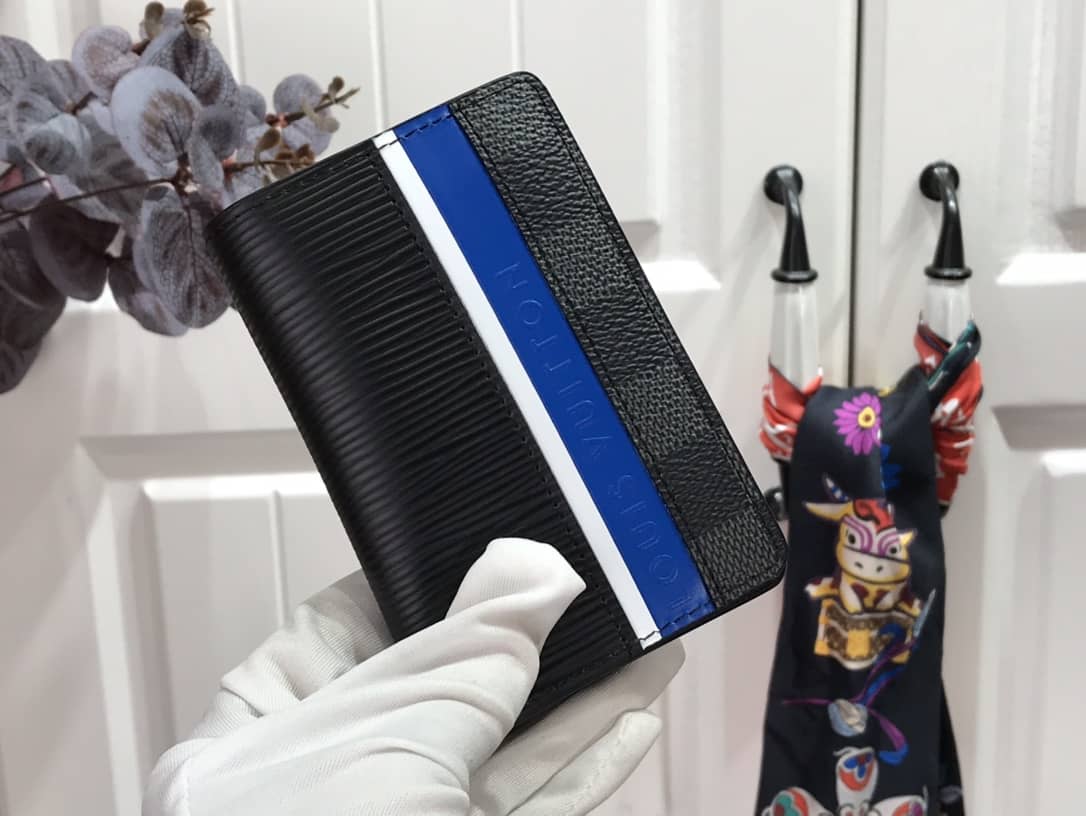 L0vis Vvtt0n Pocket Organizer Damier Graphite Epi Leather Replica Black M69536