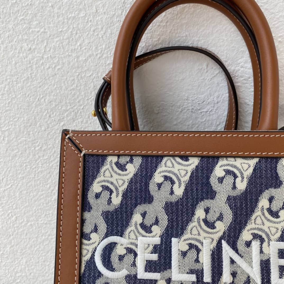 Ce1i*e Dupe  Triomphe Canvas Calfskin Mini Vertical Cabas Replica Bag
