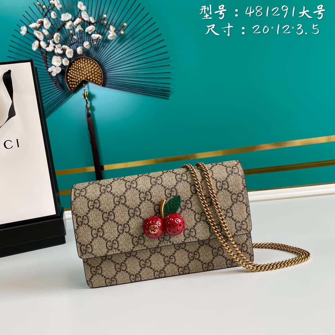 Gvc*1 Svp*me GG Mini Bag With Cherries Replica 481291