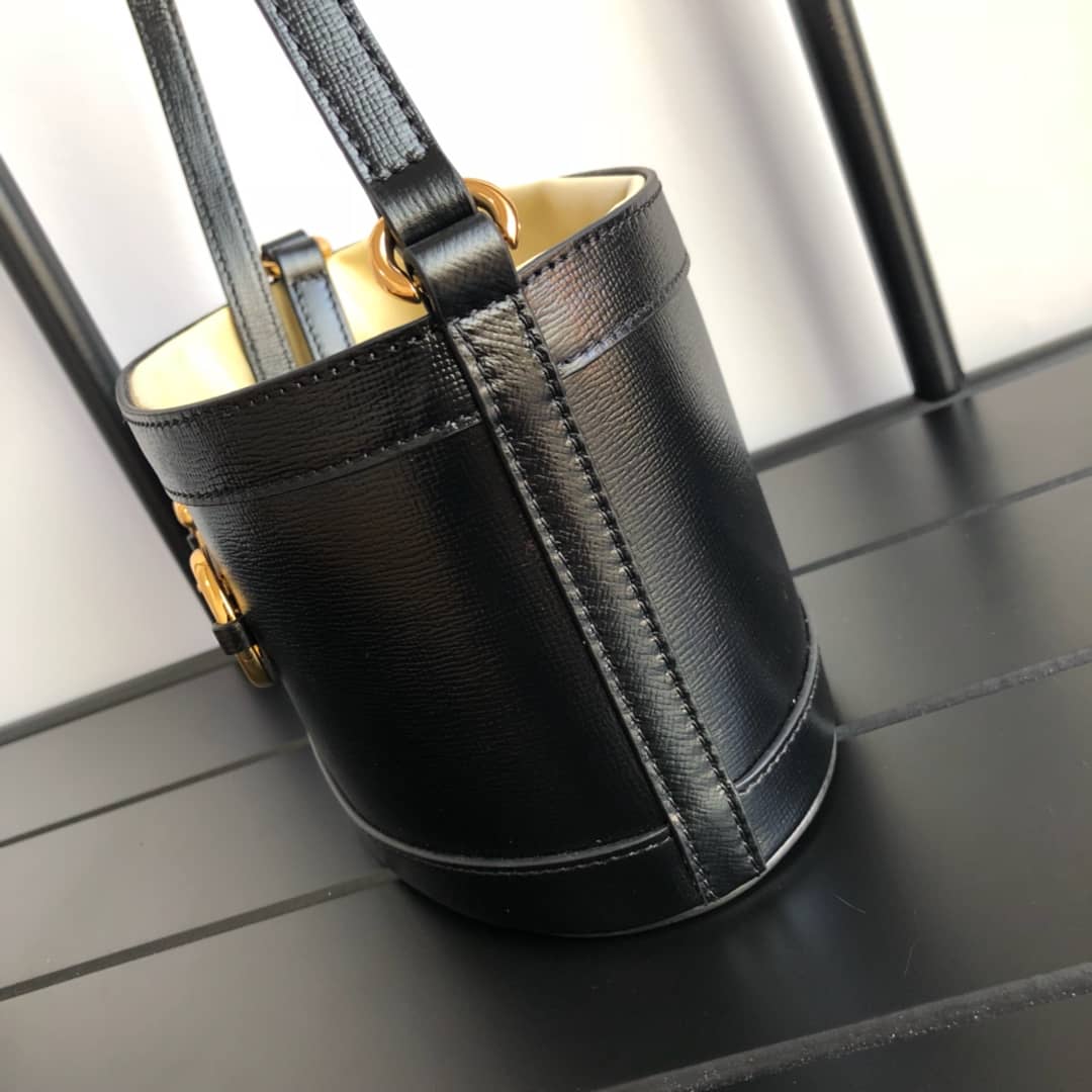 Gvc*1 1955 Horsebit Bucket Bag Replica Yellow Black 602118