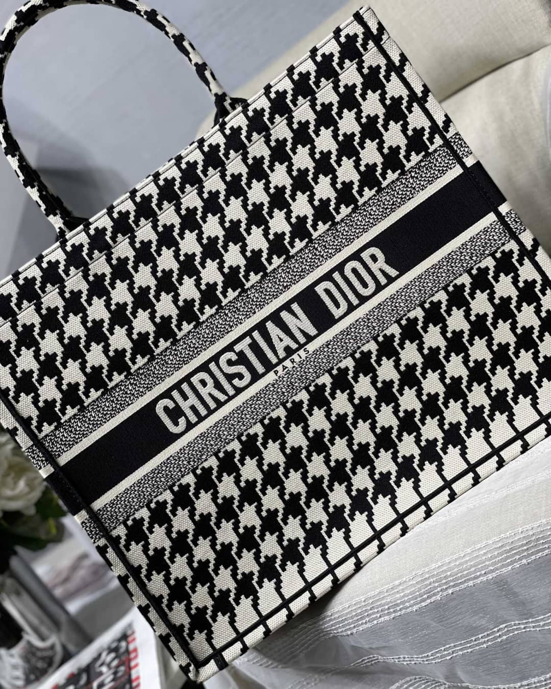 Chr1st1an D10r CD Book Embroidery Replica Tote