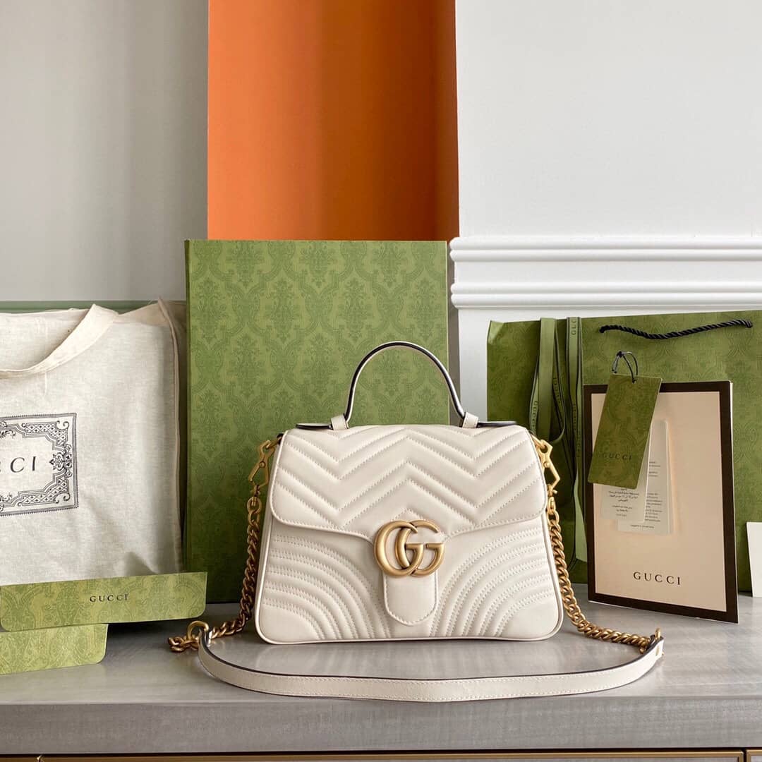 Gvc*1 Marmont Dupe Mini GG Marmont Replica Bag White 498100