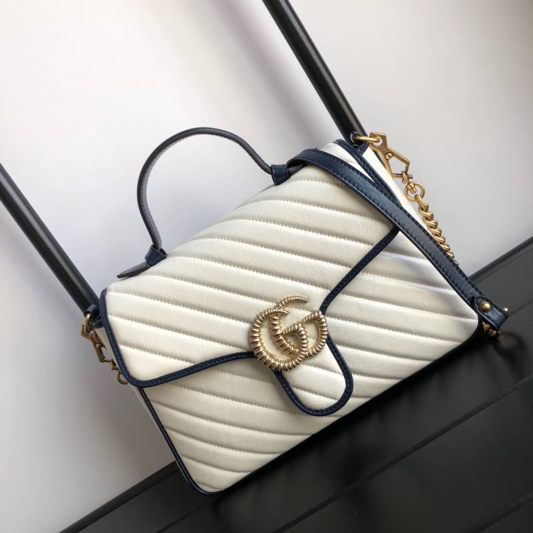 Gvc*1 Marmont Dupe GG Marmont Replica Bag White 498100