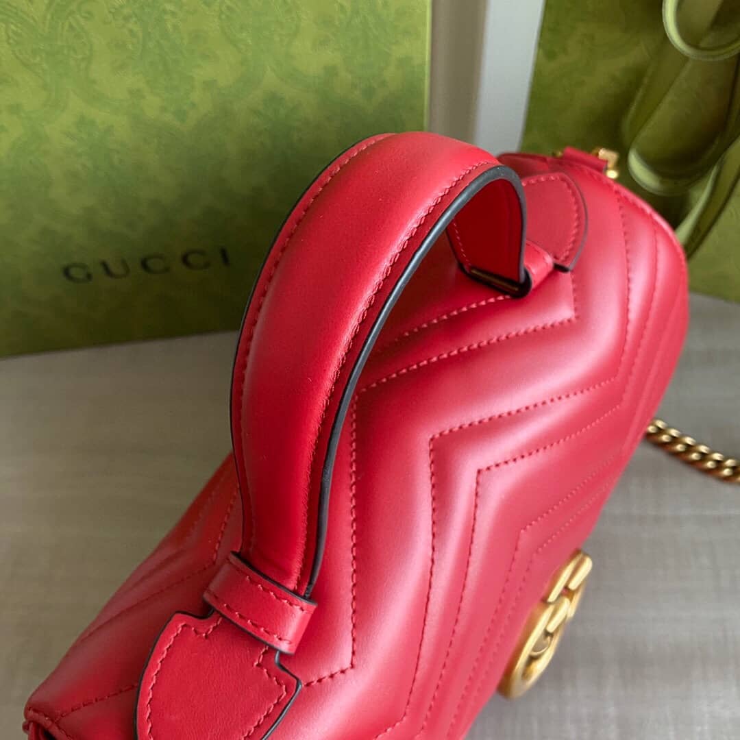 Gvc*1 Marmont Dupe Mini GG Marmont Replica Bag Red 498100