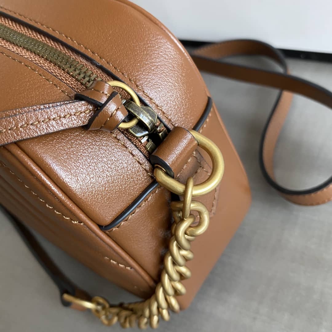 Gvc*1 GG Marmont Small Shoulder Handbag Camera Bag Replica Brown 447632
