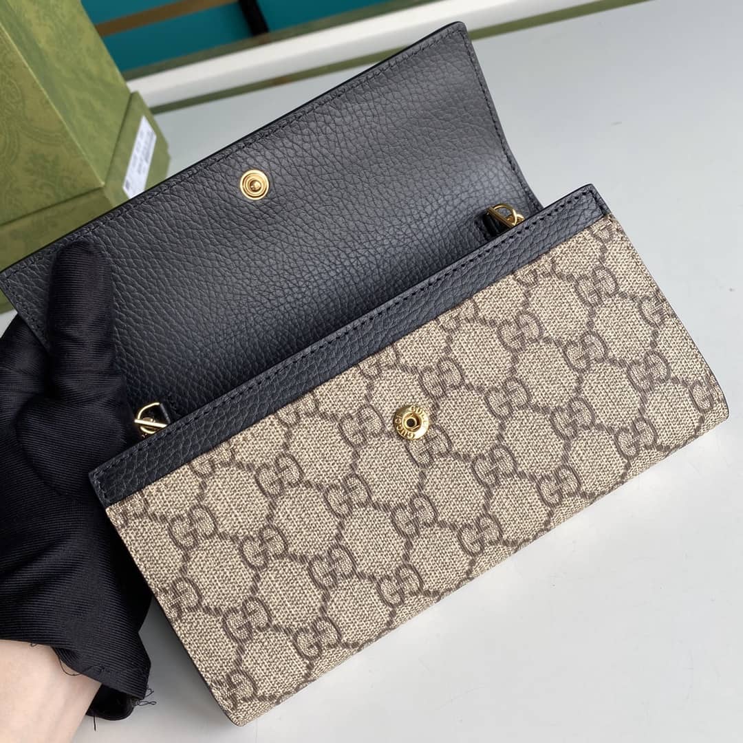 Gvc*1 GG Marmont Leather Chain Wallet Replica 546585