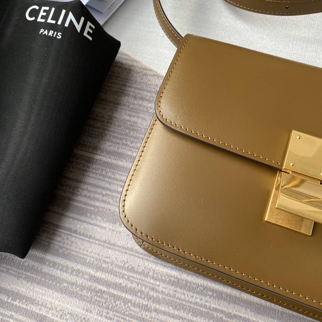 Ce1i*e Bag Dupe Triomphe Teen 18.5CM Replica Calfskin Handbag