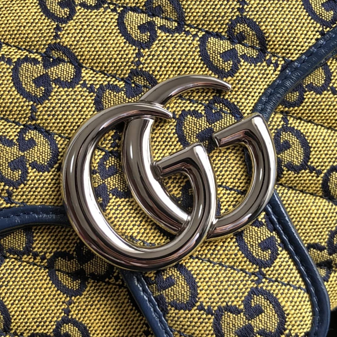 Gvc*1 GG Marmont Matelasse Shoulder Bag Replica Yellow 443497