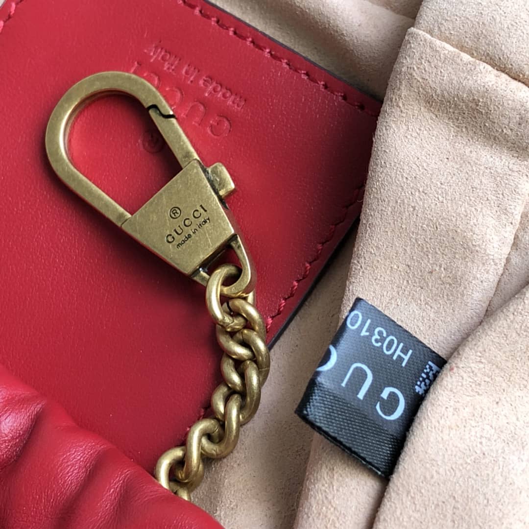Gvc*1 GG Marmont Mini Bucket Crossbody Bag Replica Red 575163