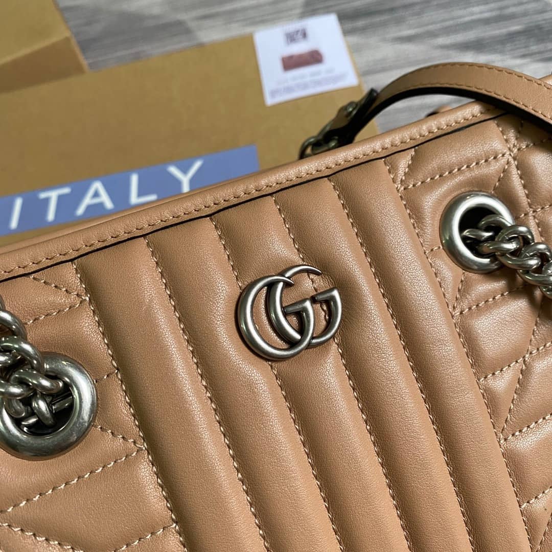 Gvc*1 GG Marmont Small Tote Replica Brown 681483