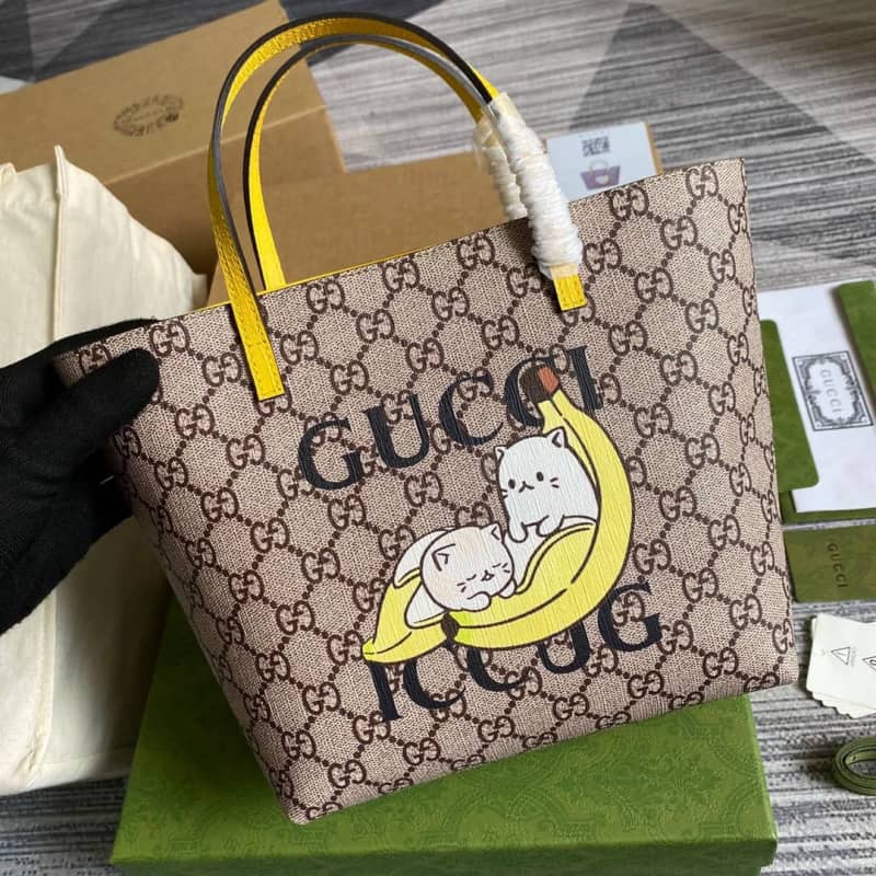 Gvc*1 Children GG Svp*me Canvas Replica Tote Brown 410812