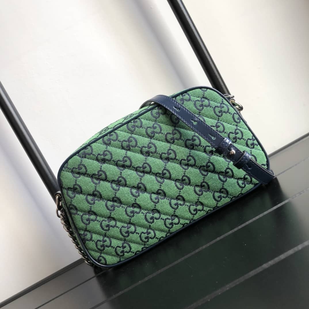 Gvc*1 GG Marmont Small Shoulder Handbag Camera Bag Replica Green 447632