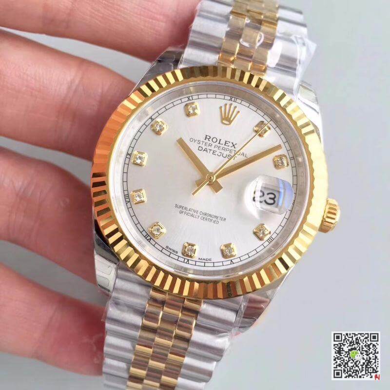 Replica R01ex Datejust 41 126333 Silver Dial 1:1 Best Edition Stainless Steel 410L and 18K Yellow Gold Bracelet