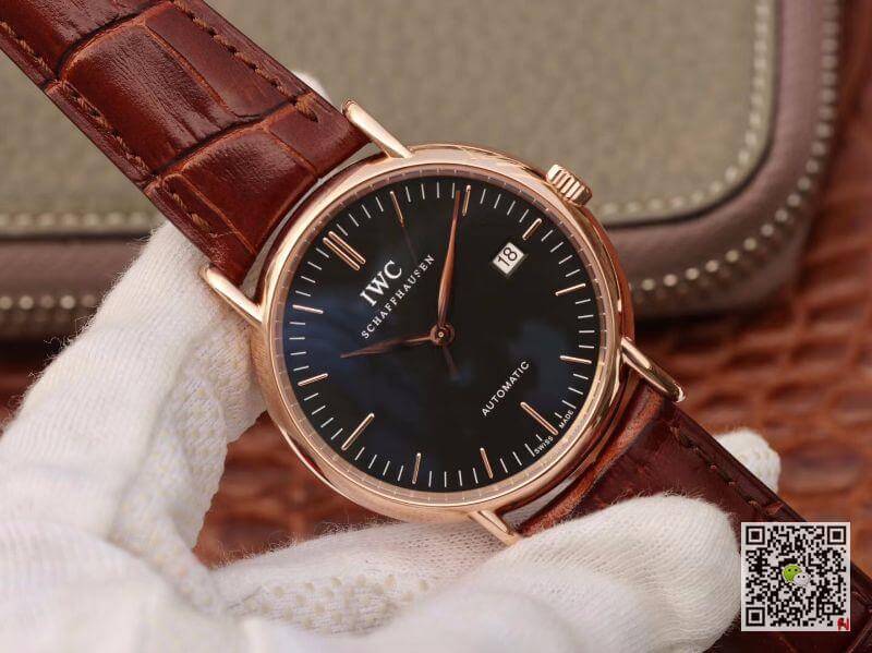 Replica IWC Portofino IW356504 TW Facroty 1:1 Best Edition Swiss ETA30110 18K Rose Gold Black dial