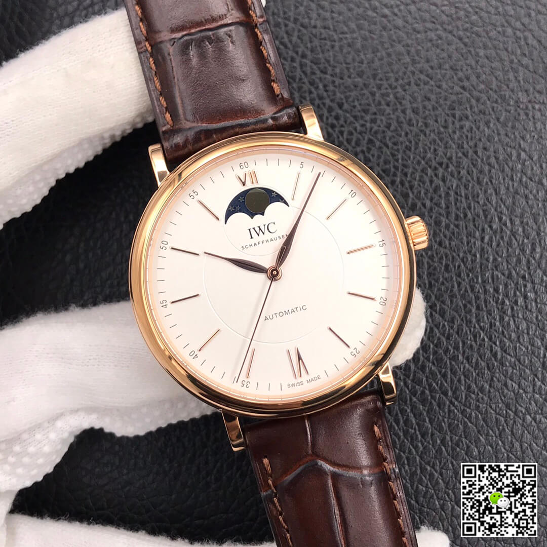 Replica IWC Portofino Moon Phase IW459401 1:1 Best Edition MKS Factory Rose Gold White Dial