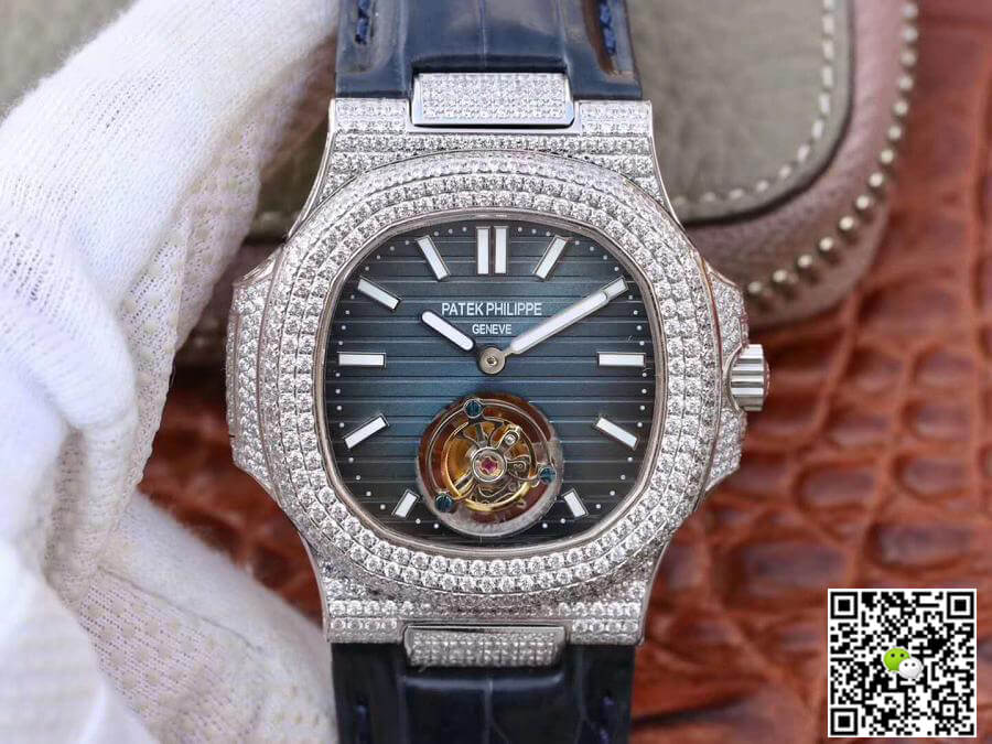 Pat*k Phi1i*pe Replica Nautilus Jumbo 5711 R8 Factory 1:1 Best Edition Swiss Tourbillon Blue Dial
