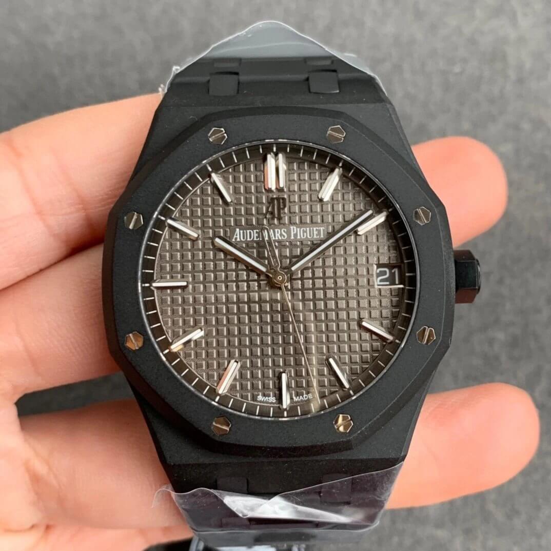 Replica Audemars P1g*et Royal Oak 15500 DLC Version 1:1 Best Edition ZF Factory Grey Dial