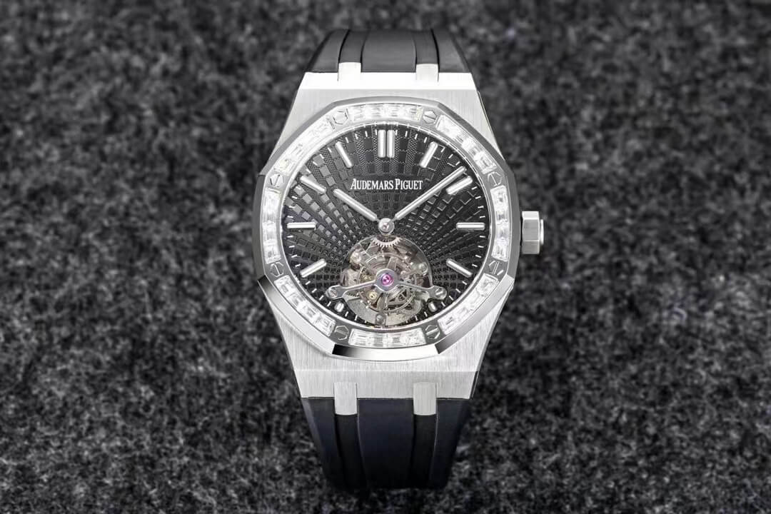 Replica Audemars P1g*et Royal Oak Tourbillon 1:1 Best Edition R8 Factory V3 Black Rubber Strap