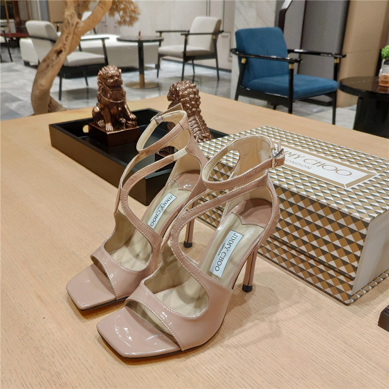 J1m*y Ch00 heeled satin sandals