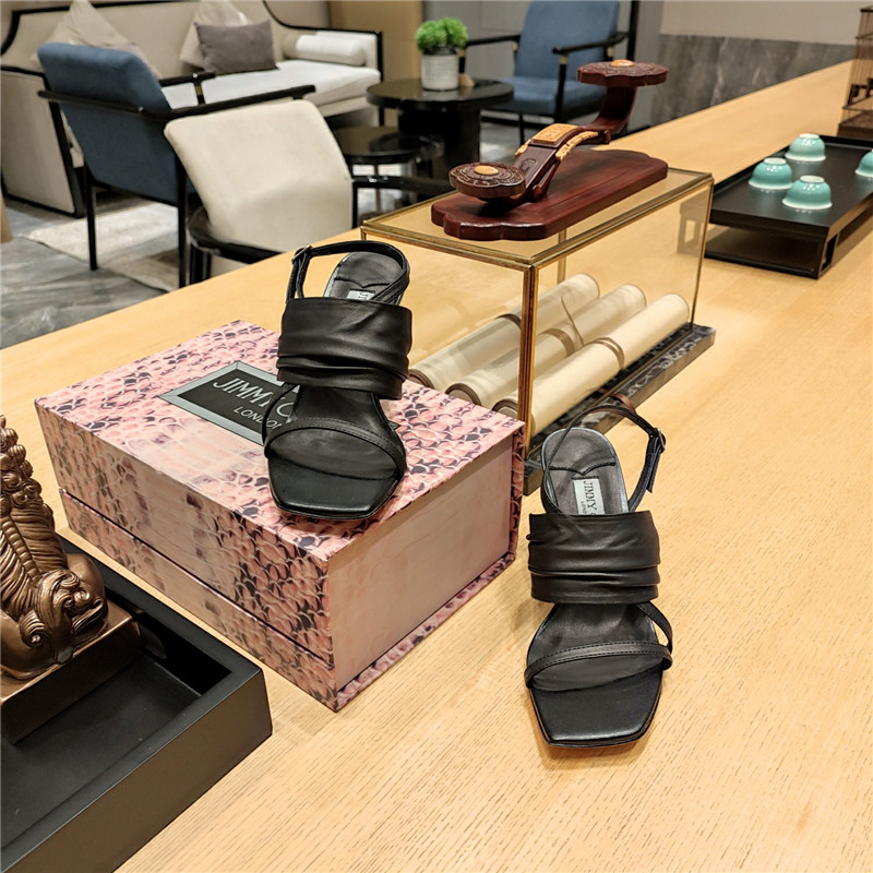 J1m*y Ch00 High Heel Square Toe Sandals