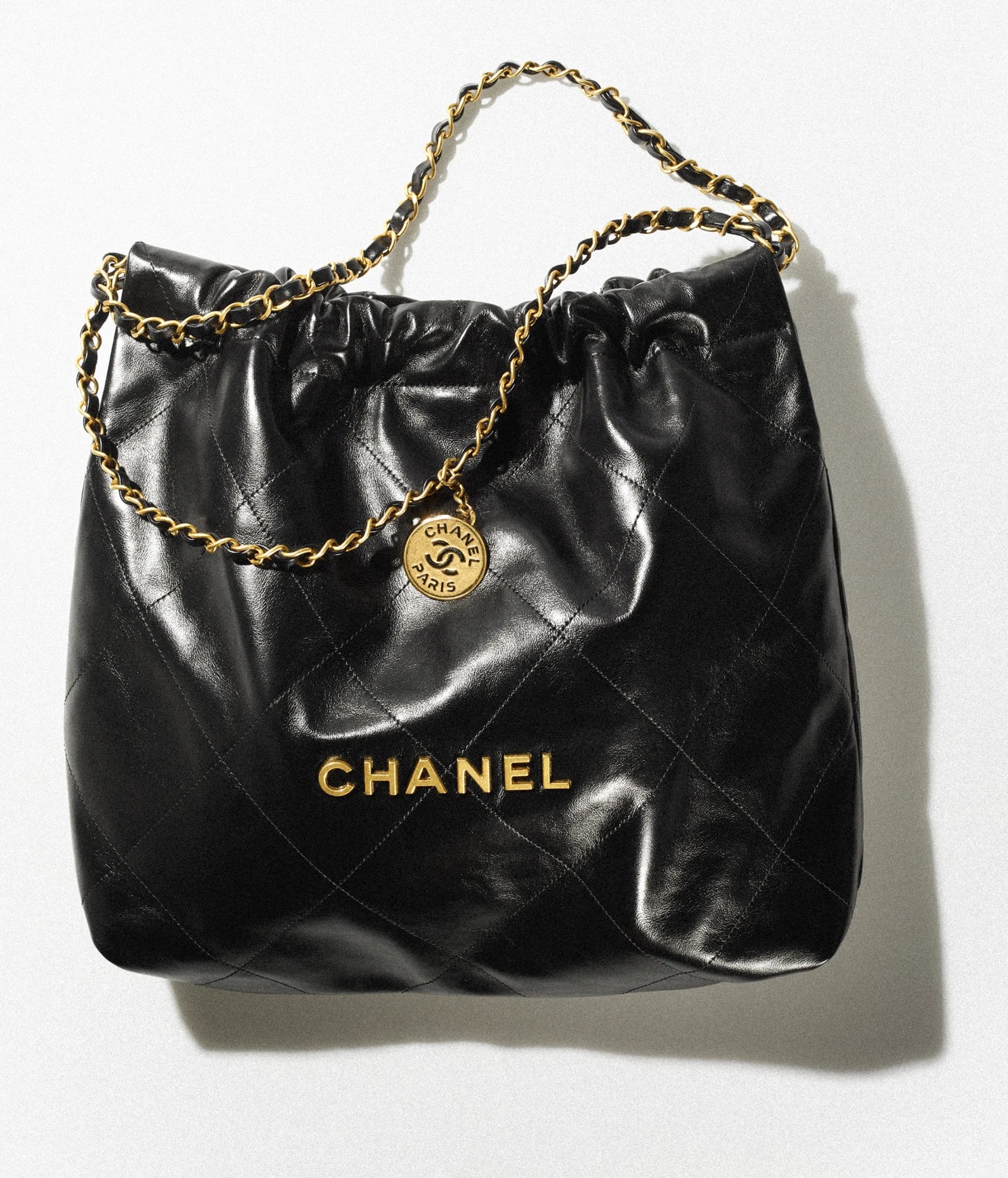 22 HANDBAG - Black & White Leather