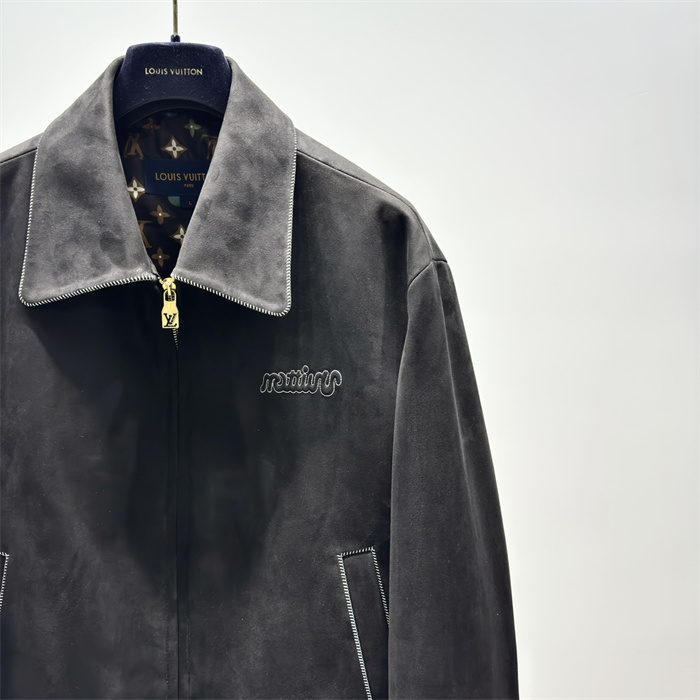 2024fw LV Leather Jacket Top Version